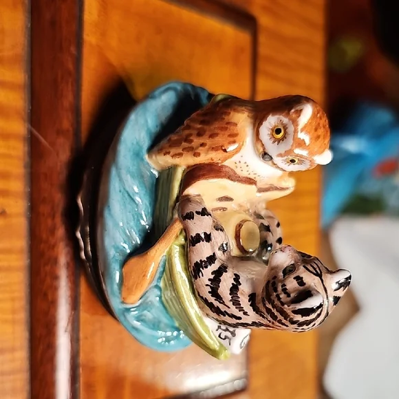 Halcyon Days Owl And The Cat Box - Picture 1 of 5